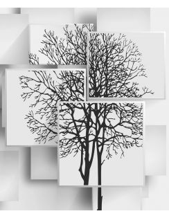 Фотообои 3D "Деревья в стиле Модерн", песок, 2х2,4м
