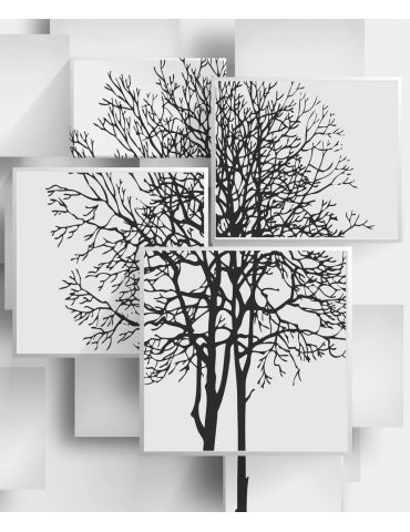 Фотообои 3D "Деревья в стиле Модерн", песок, 2х2,4м