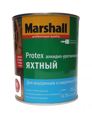 Лак MARSHALL Protex яхтный, алкидно-уретановый, глянцевый 90, 0,75л