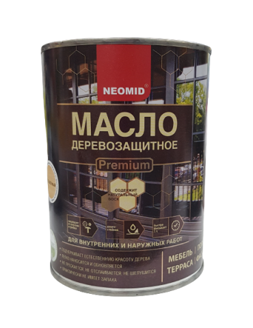 Масло Neomid Premium деревозащитное, 0,75л, белый