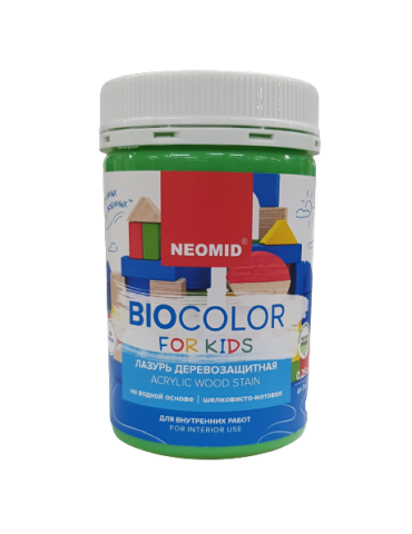 Лазурь деревозащитная Neomid Bio Color For Kids, 0,25л, салатовый