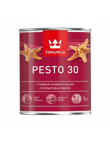 Краска Tikkurila Pesto 30 алкидная интерьерная, база А, 0,9л, полуматовая