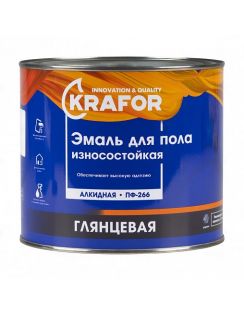 Эмаль Krafor ПФ-266 износостойкая, крсно-кор.1,9кг
