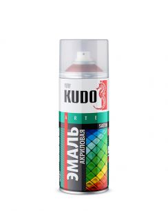 Краска аэрозольная KUDO акриловая сатин, карминно-красная RAL3002, 520 мл