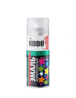 Краска аэрозольная KUDO флуоресцентная, белая KU1201, 520 мл