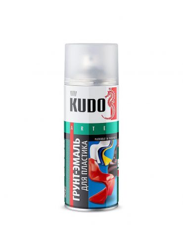 Грунт-эмаль KUDO для пластика, аэрозоль, черная RAL9005, 520мл