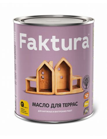 Масло FAKTURA для террас с натуральным воском и тунговым маслом, 2,7л