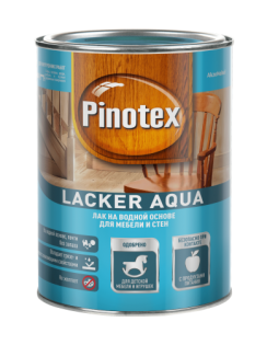 Лак PINOTEX Lacker aqua 10 на водной основе для мебели и стен, д/внутренних работ, матовый, 2,7л